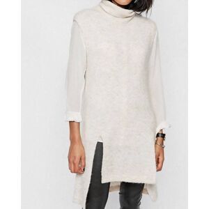 Whistles Tunic Sweater Women's Medium Cream Longline Tabard Wool Alpaca Neutral